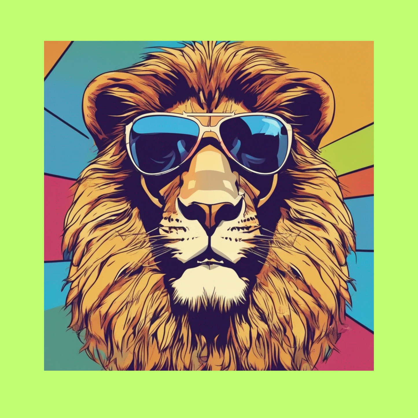 Retro Lion Shades Canvas