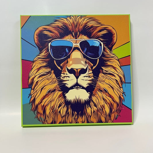 Retro Lion Shades Canvas