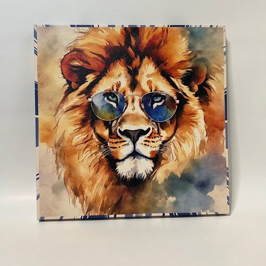 Watercolor Lion Shades Canvas