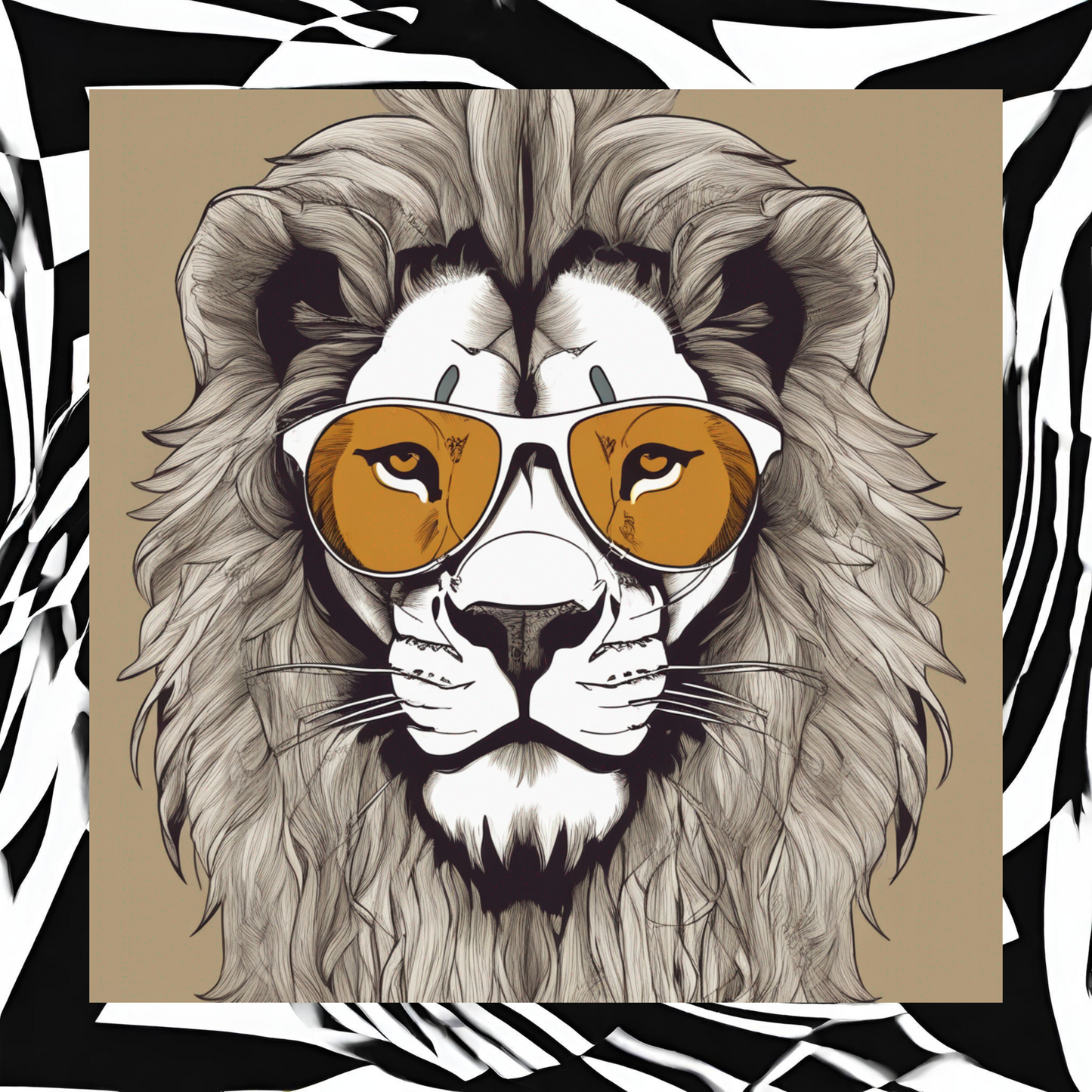 Illustrative Lion Shades Canvas