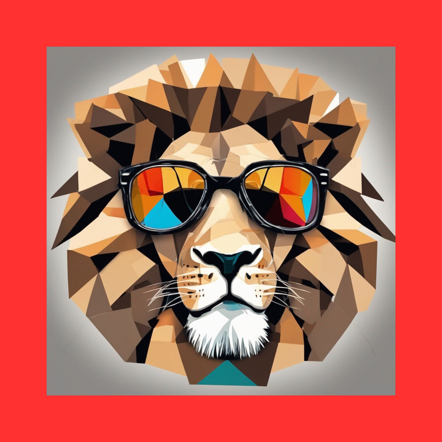 Cubism Lion Shades Canvas