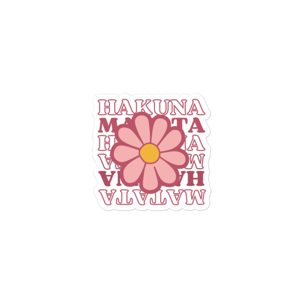 Hakuna Matata pink flower sticker