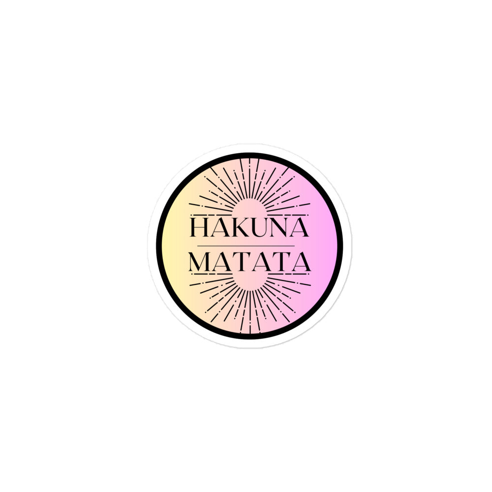 Hakuna Matata strawberry banana ombre sticker