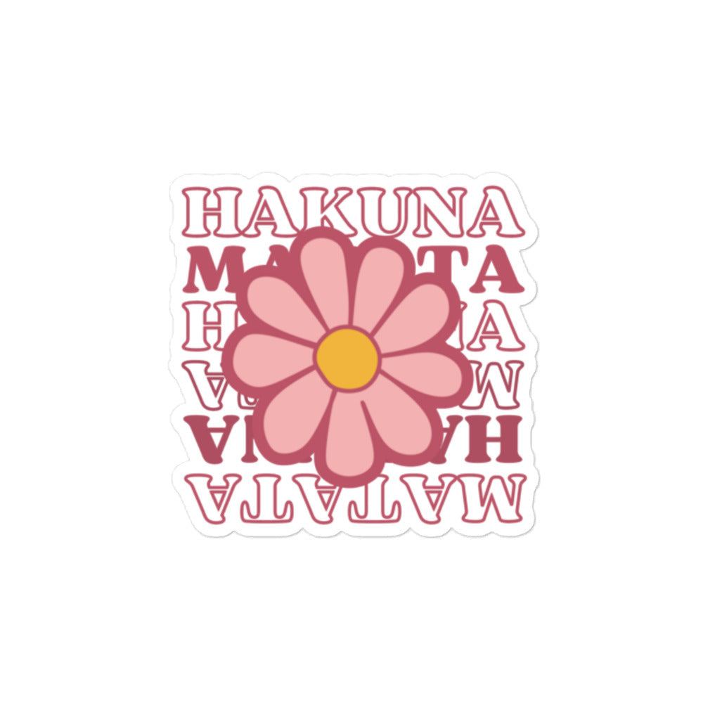 Hakuna Matata pink flower sticker