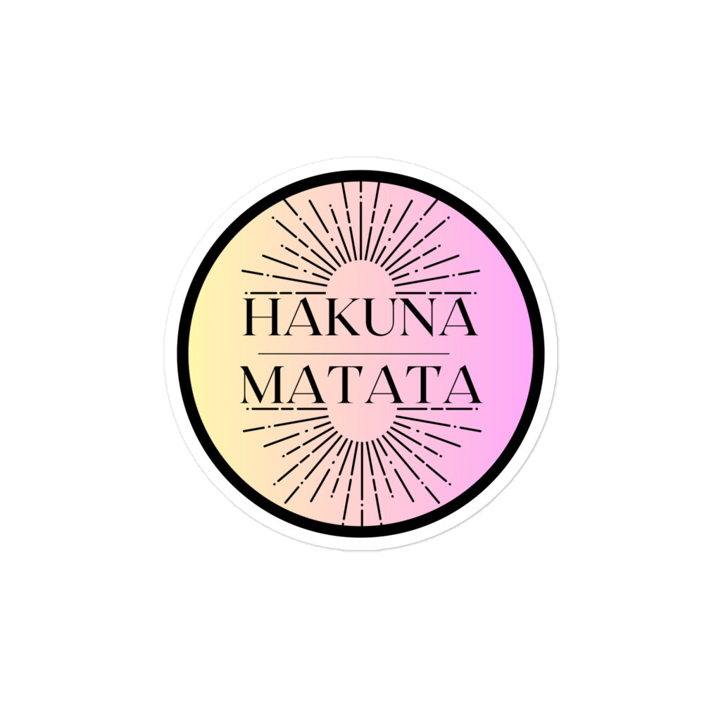 Hakuna Matata strawberry banana ombre sticker