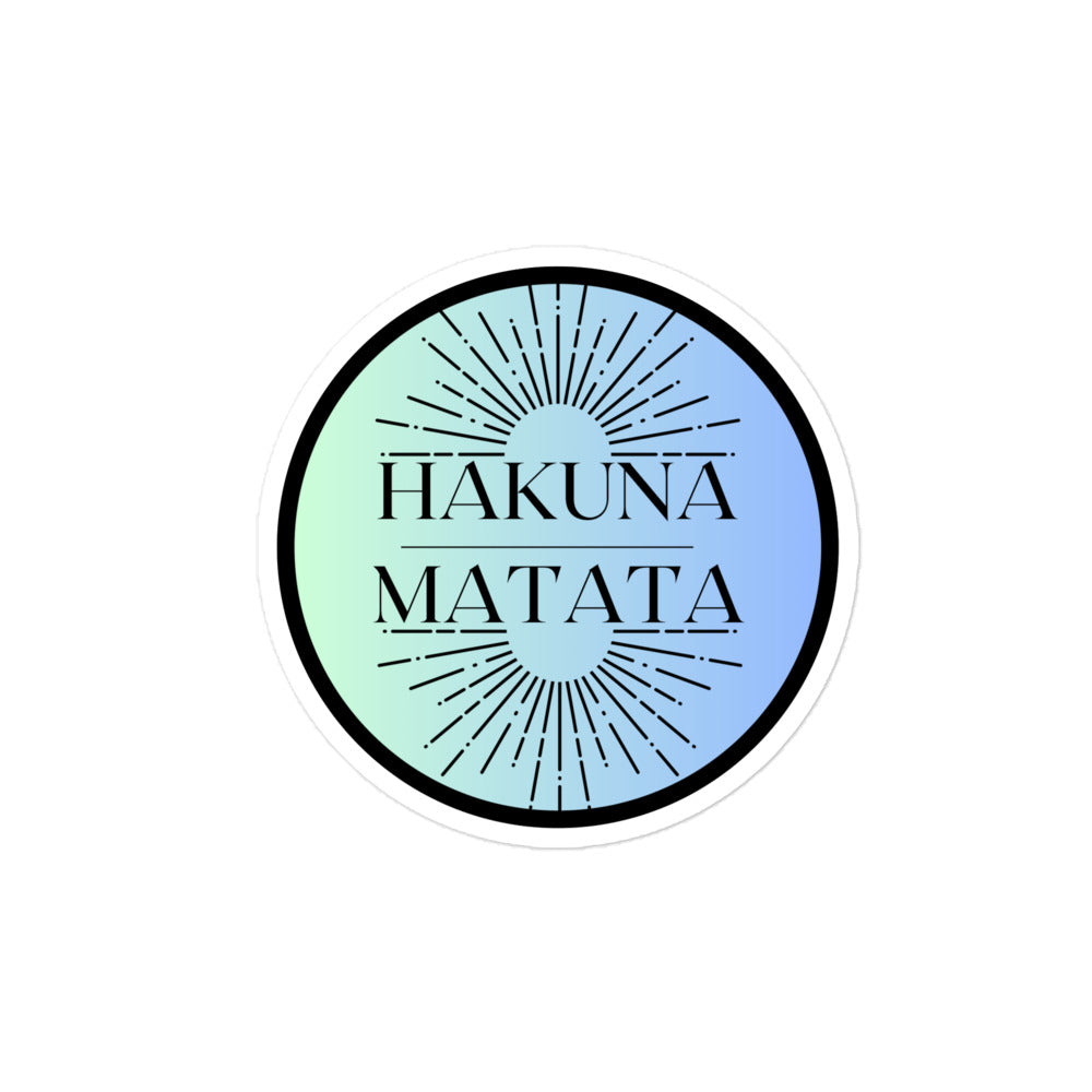 Hakuna Matata blue ombre sticker