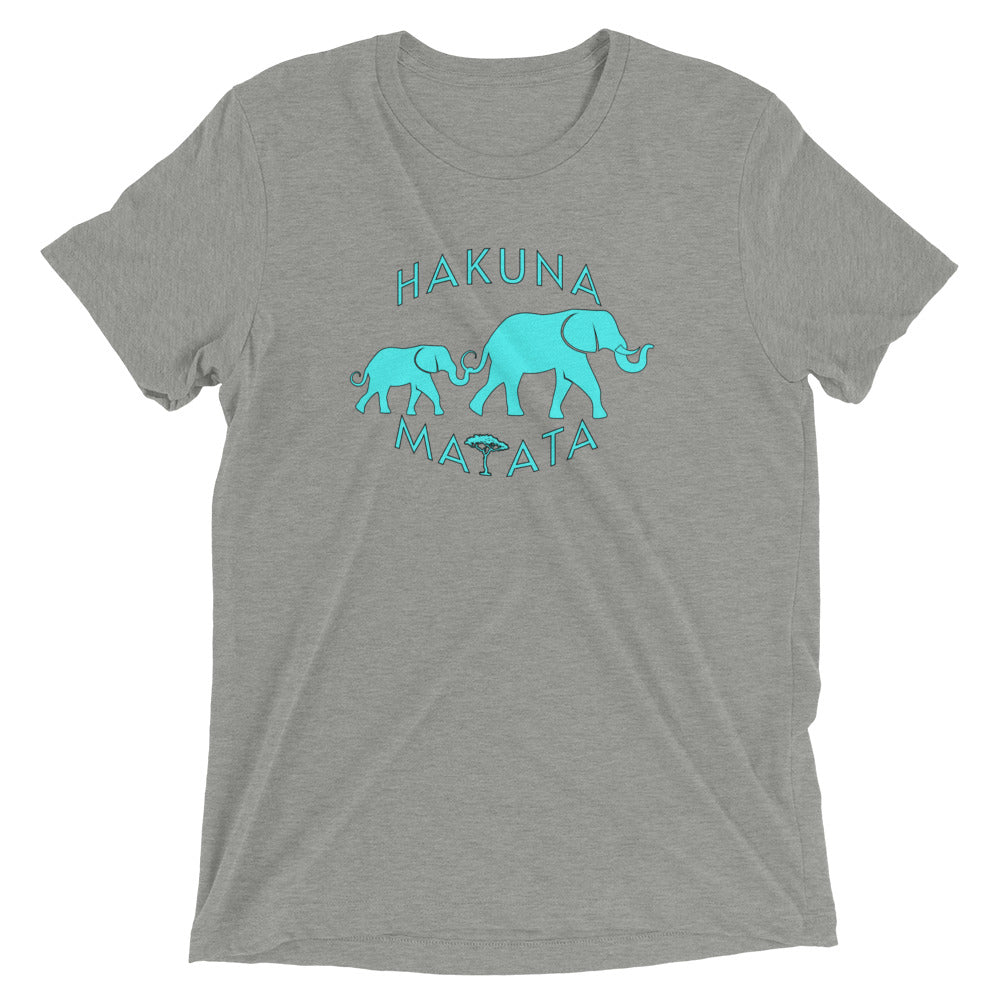 Short sleeve t-shirt cyan elephant unisex