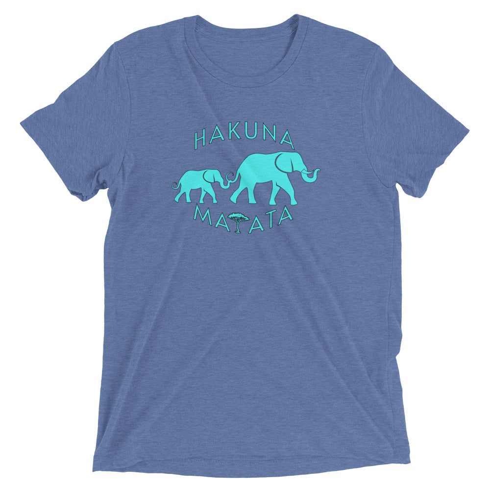 Short sleeve t-shirt cyan elephant unisex