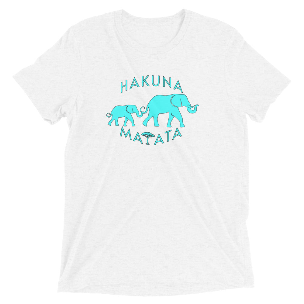 Short sleeve t-shirt cyan elephant unisex